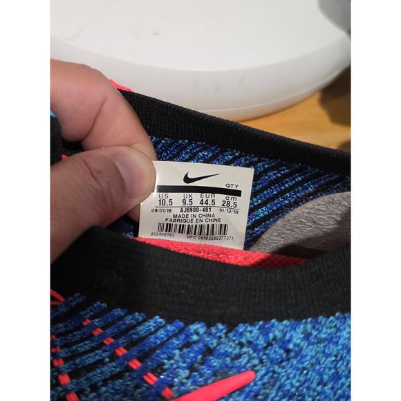 Nike Air VaporMax Flyknit 3 Blue Black Hot Pink Running Shoes Sneakers - Picture 7 of 7